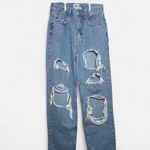 BDG Urban Outfitters Light Blue High-Rise Distressed Baggy Jeans